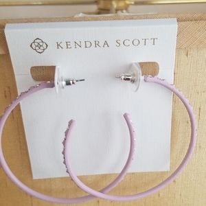 Kendra Scott crystal hoop earrings.